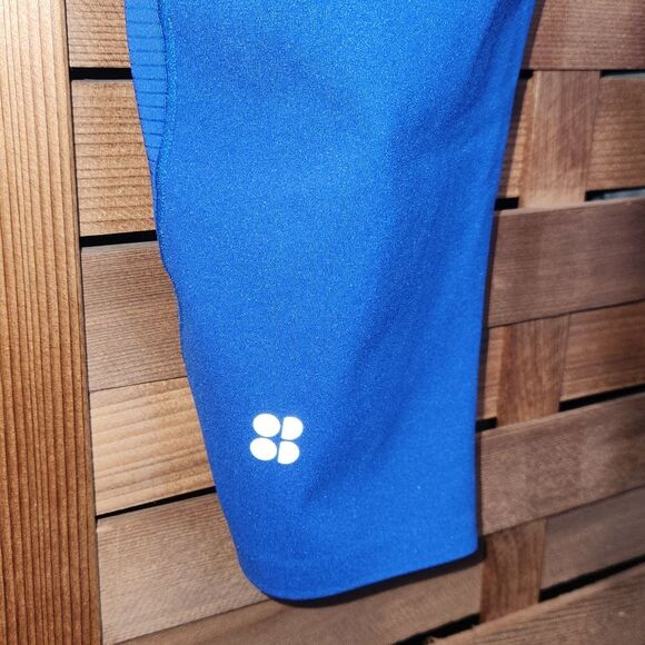 Sweaty Betty Power Blue Cropped Workout Legging Women's Size 14 Running - Picture 10 of 10